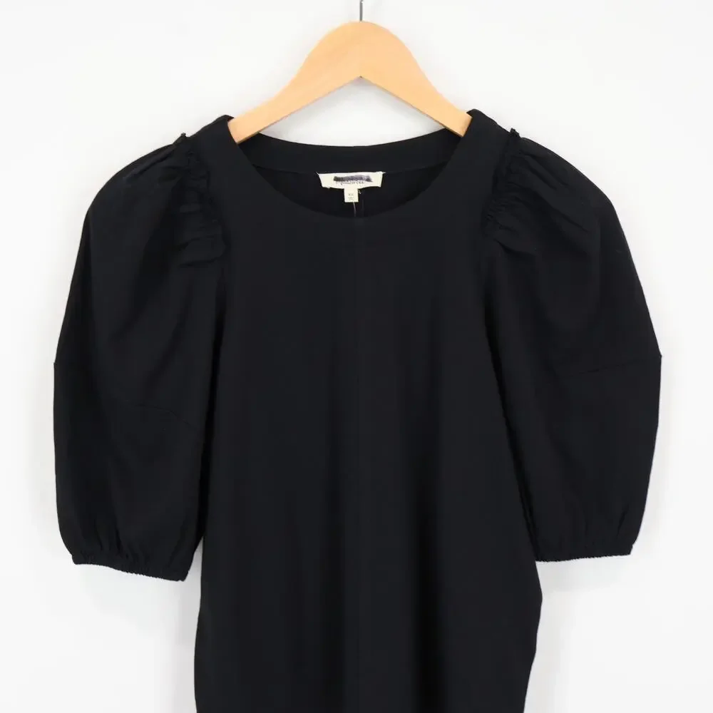 Madewell Puff Sleeve Cotton Tee Jet Black Size XS NWT